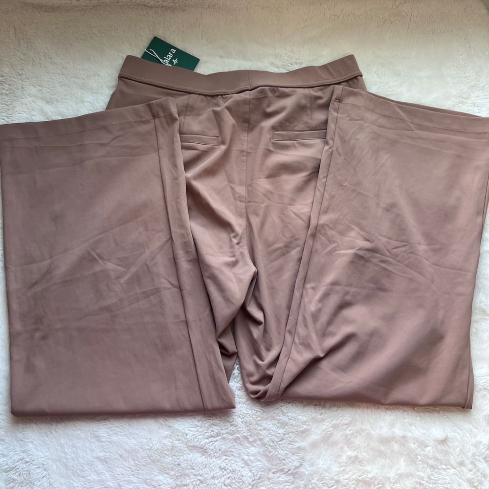 Halara Women Mauve Taupe High Waisted Wide Leg Trousers Pockets Size Large NWT - Picture 4 of 13